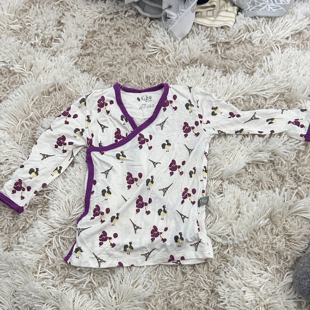 Kyte BABY Long Sleeve Tee - White and Purple